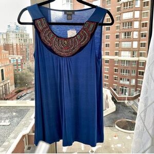 Neiman Marcus Blue Beaded Women's Top